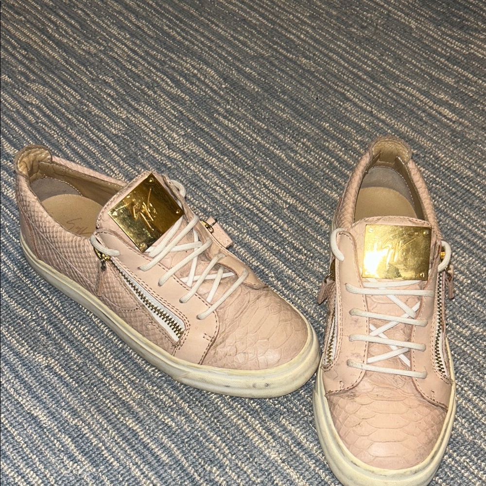 Giuseppe Zanotti Blush Sneakers with Gold Accents
